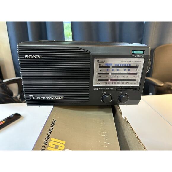 Sony ICF-34 Portable FM AM TV Weather Audio 4 Band Radio